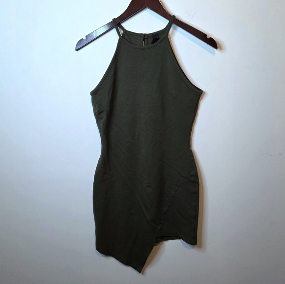 Windsor Dresses & Skirts - Windsor Olive Green Asymmetrical Bodycon Dress Elevated Streetwear Size Medium